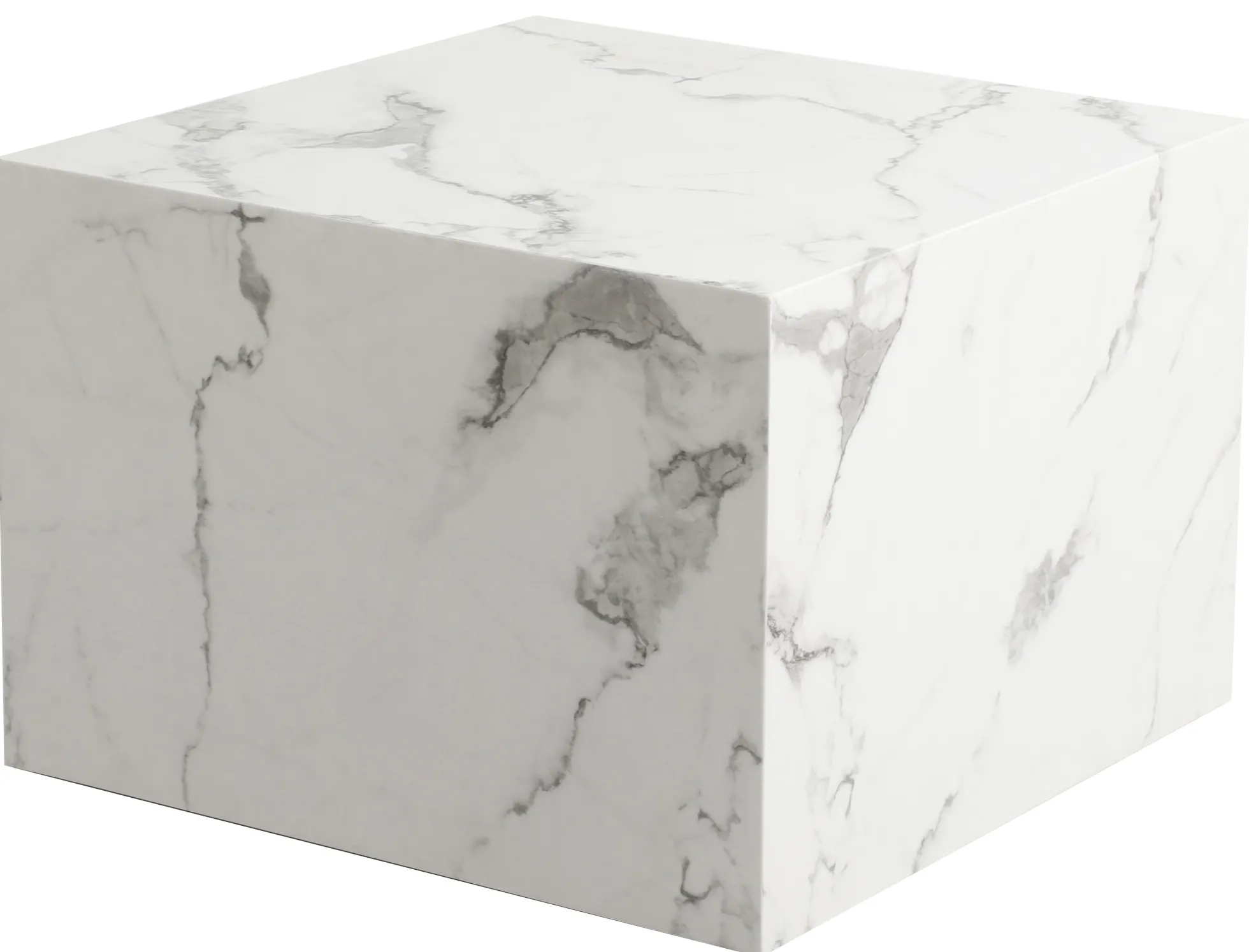 Avery sofabord i hvid marmorprint 50x50x35cm