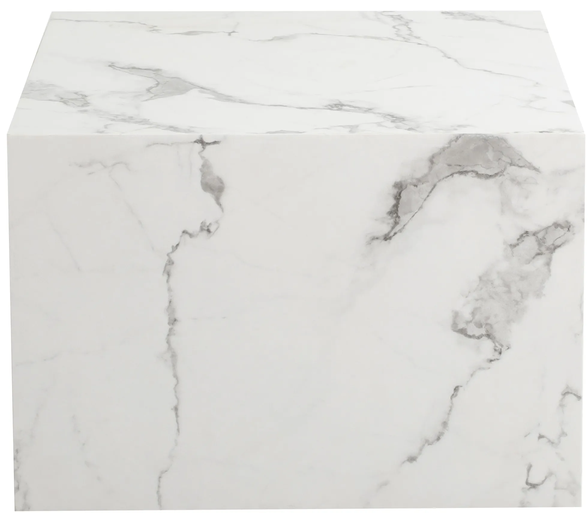 Avery sofabord i hvid marmorprint 50x50x35cm
