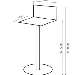 Barstol PVC sort/sort