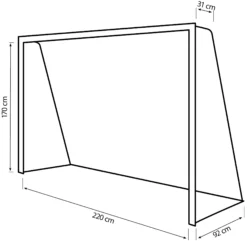 Bestplay fodboldmål 220x170cm + rebounder 130x130cm + airdummy 180cm