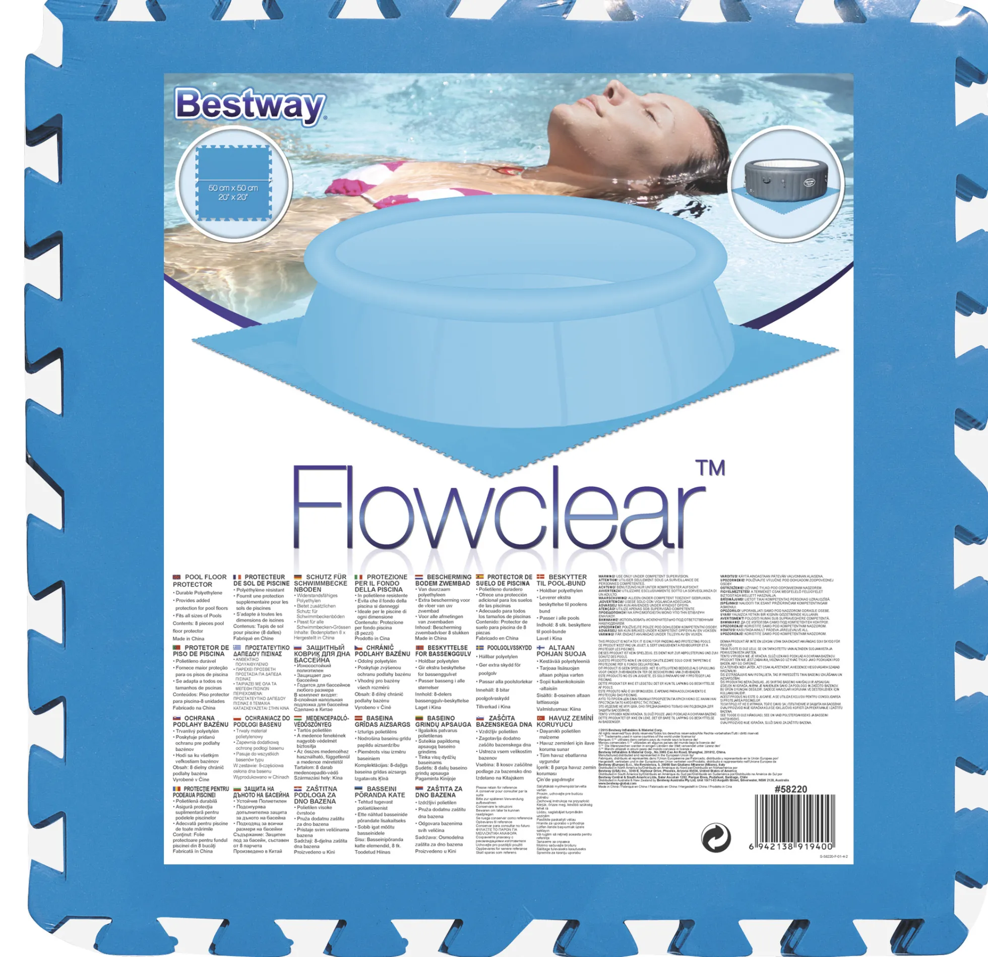 Bestway pool underlag 50x50cm (sæt med 9 stk)