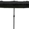 Dobbelt parasol sort 2,2x4m