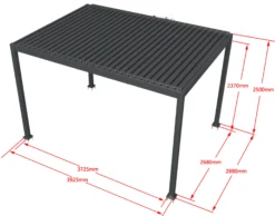 Essence elektrisk pergola med lameltag 400x300cm antracit