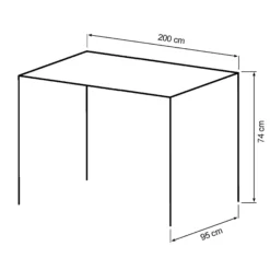 Firenze med krydsben 200x95x74cm eg natur/sort