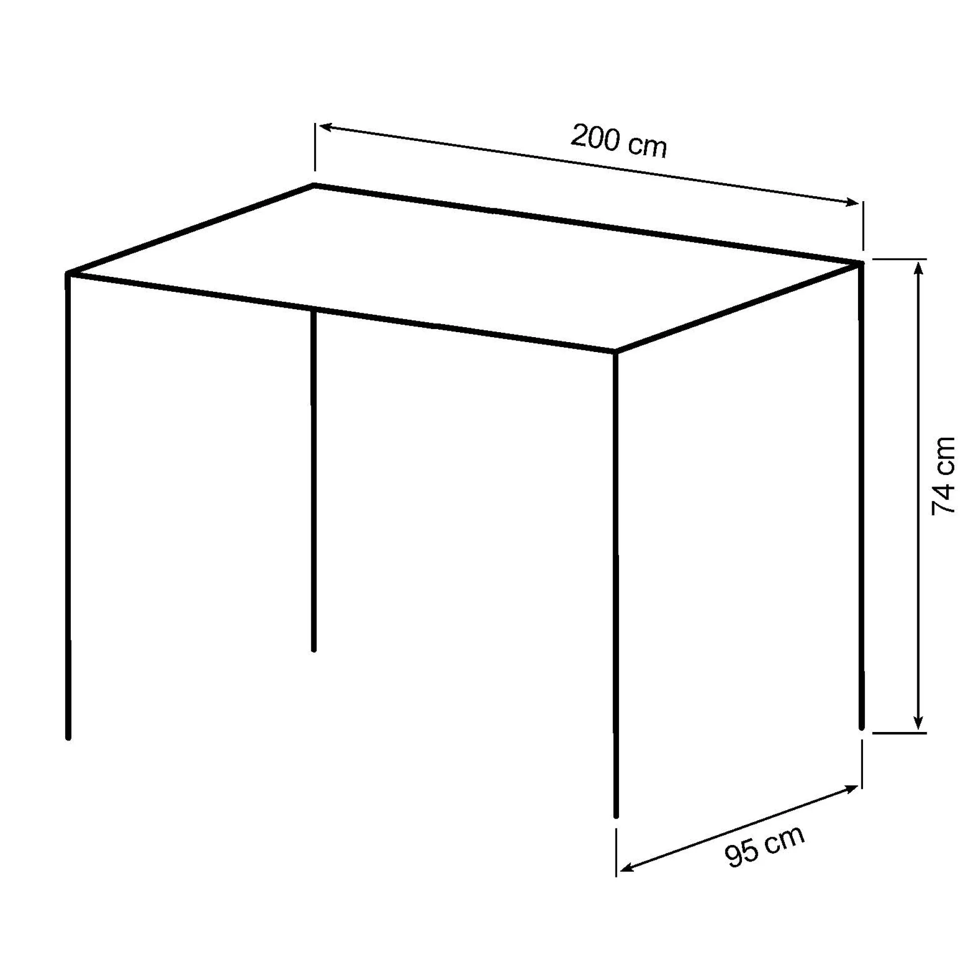 Firenze med krydsben 200x95x74cm eg natur/sort