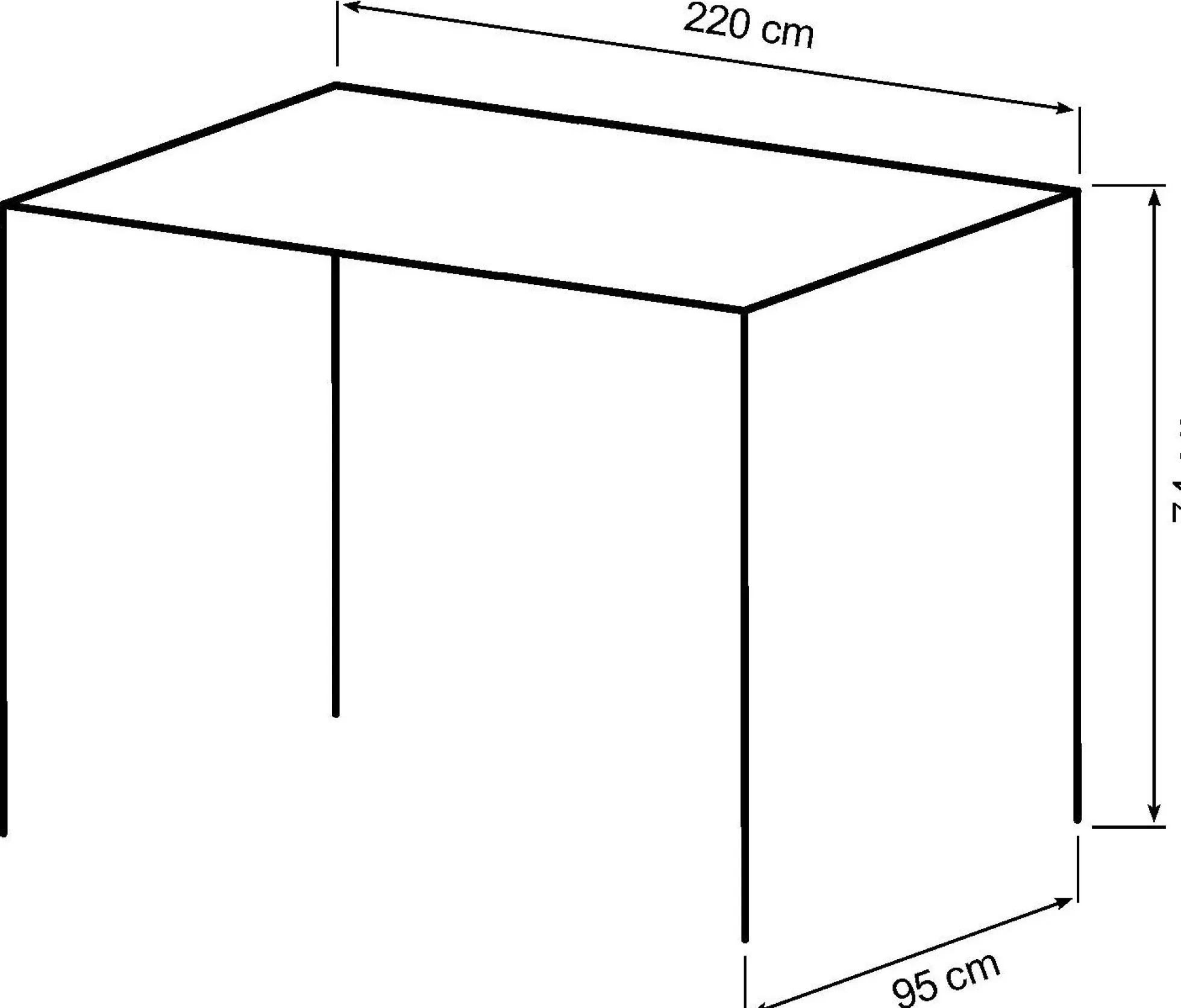 Firenze med krydsben 220x95x74cm natur/sort