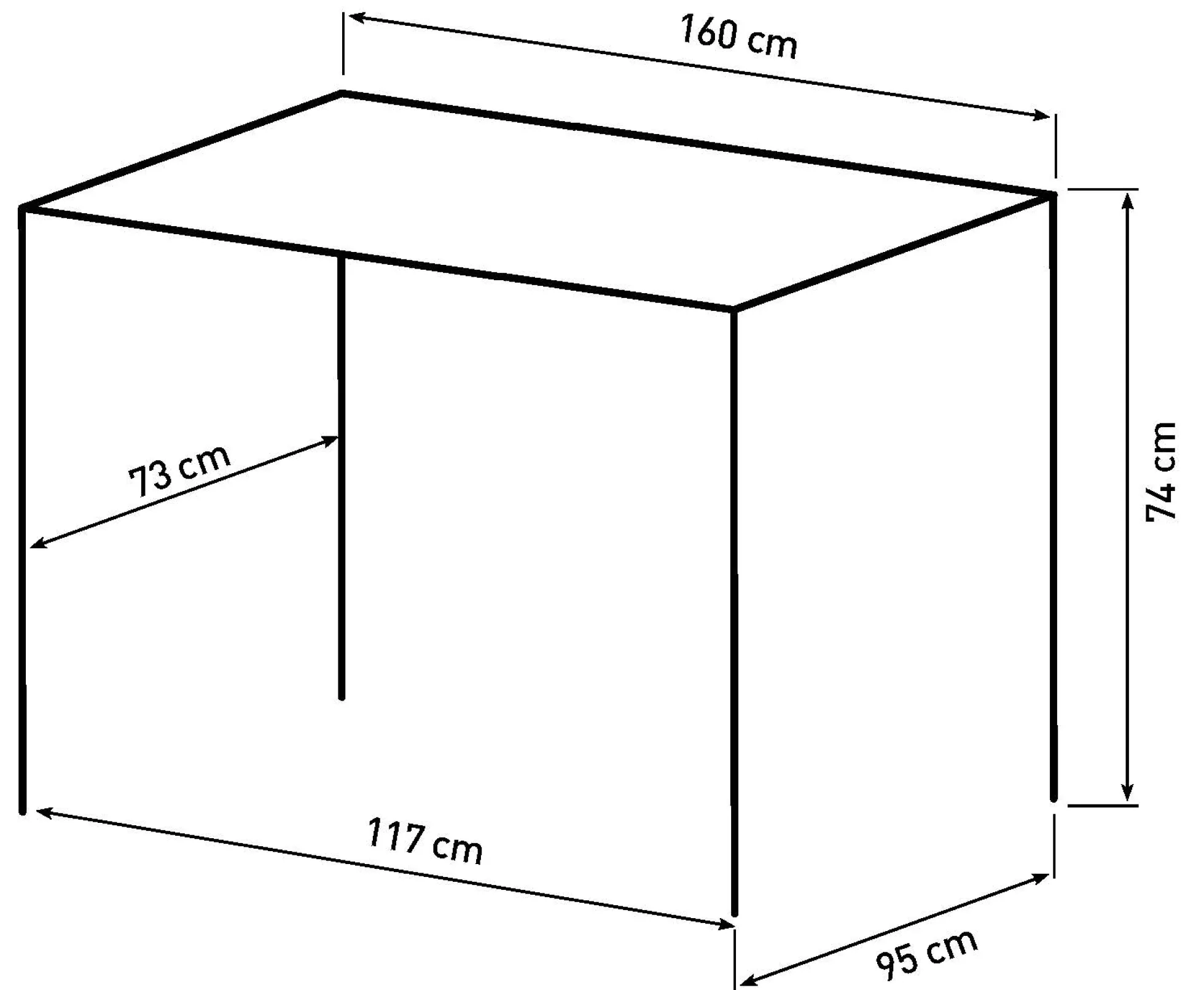 Firenze med skråben 160x95x74cm eg smoked/sort
