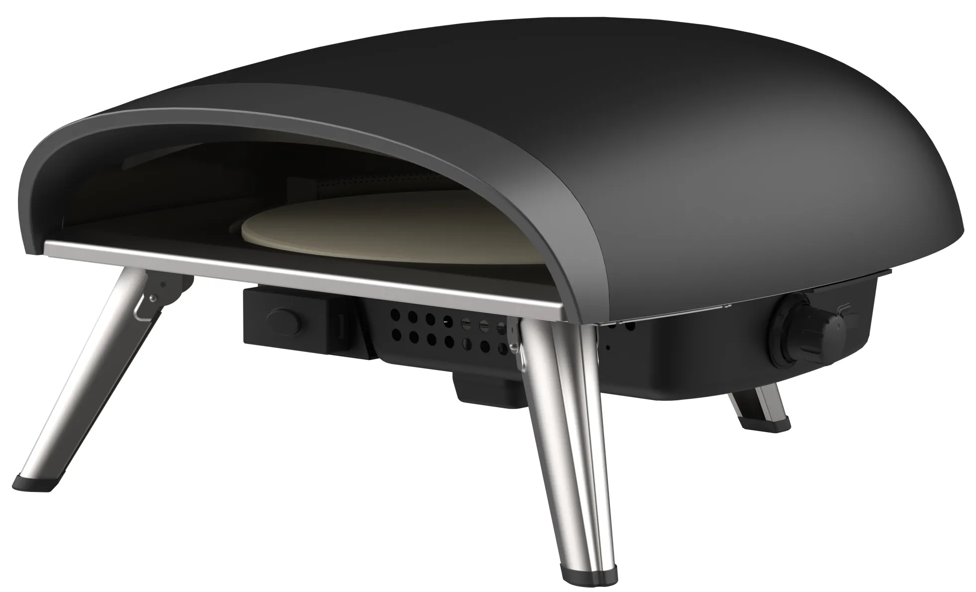 Heatus pizzaovn til gas 16" med rotation sort
