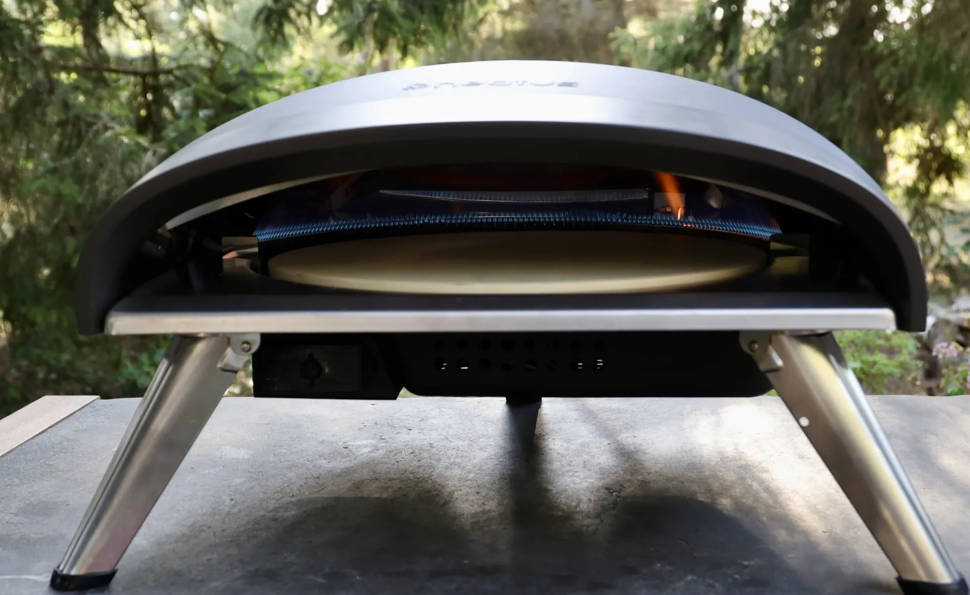 Heatus pizzaovn til gas 16" sort