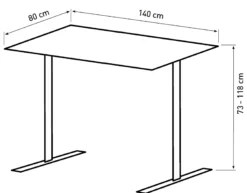 Hæve sænkebord brun 140x80cm