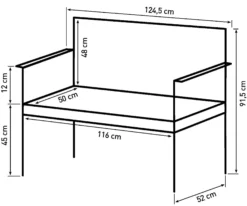 Komposit bænk teak