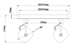 Loftlampe kugleformet 2 spots hvid