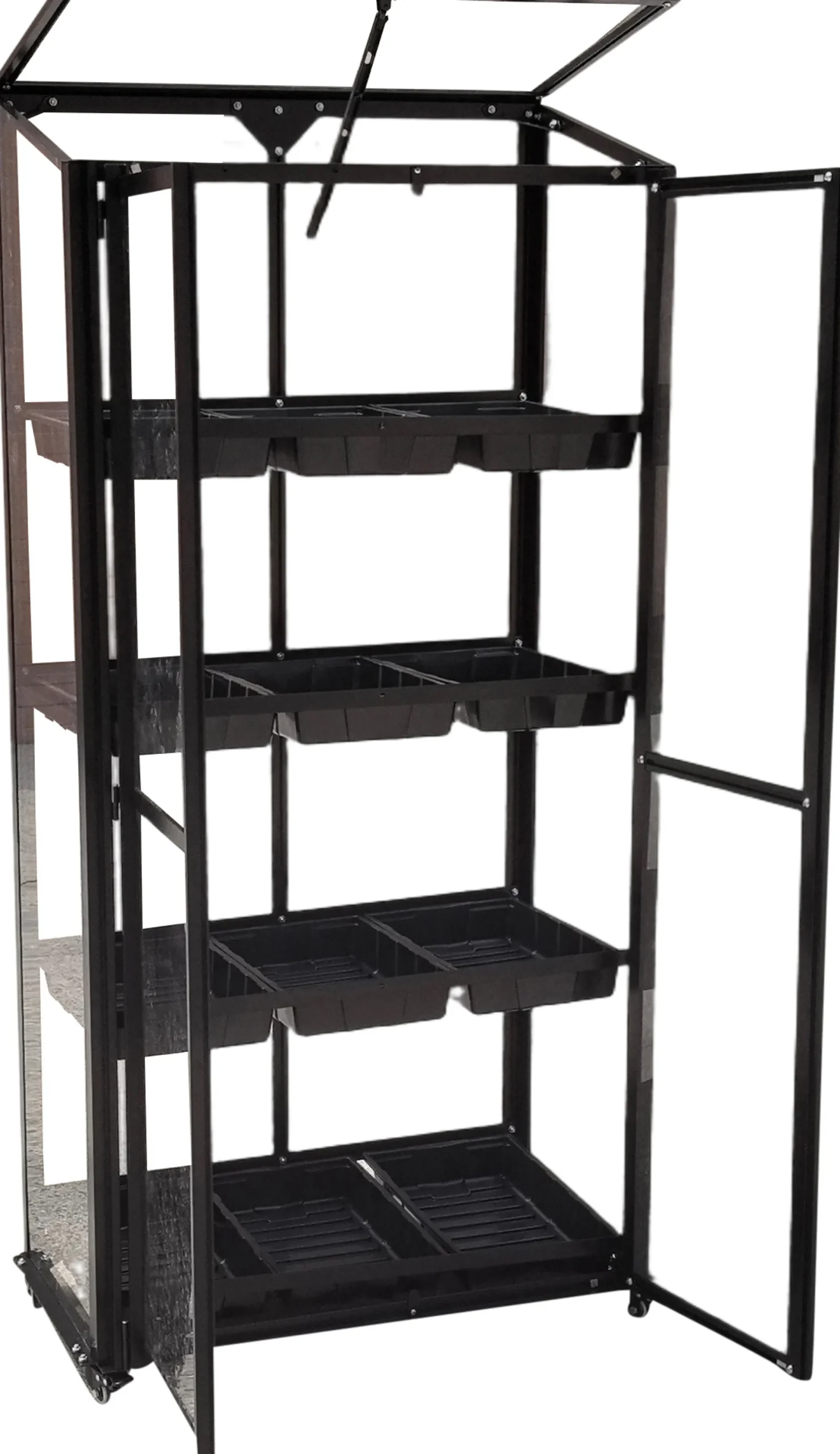 Minidrivhus poly sort 77,6x41,5x151,1cm