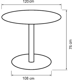 Palmi 120x120x75cm eg sort/sort
