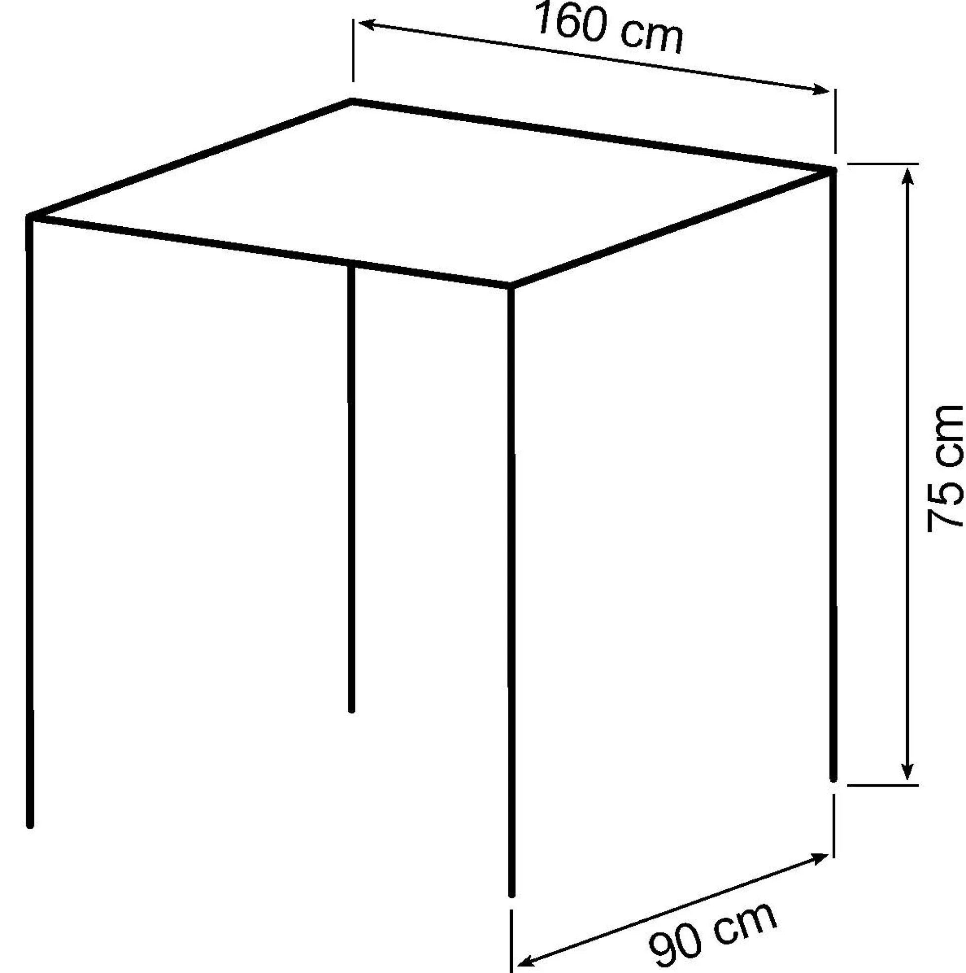 Paola 160x90x75cm eg sort/sort