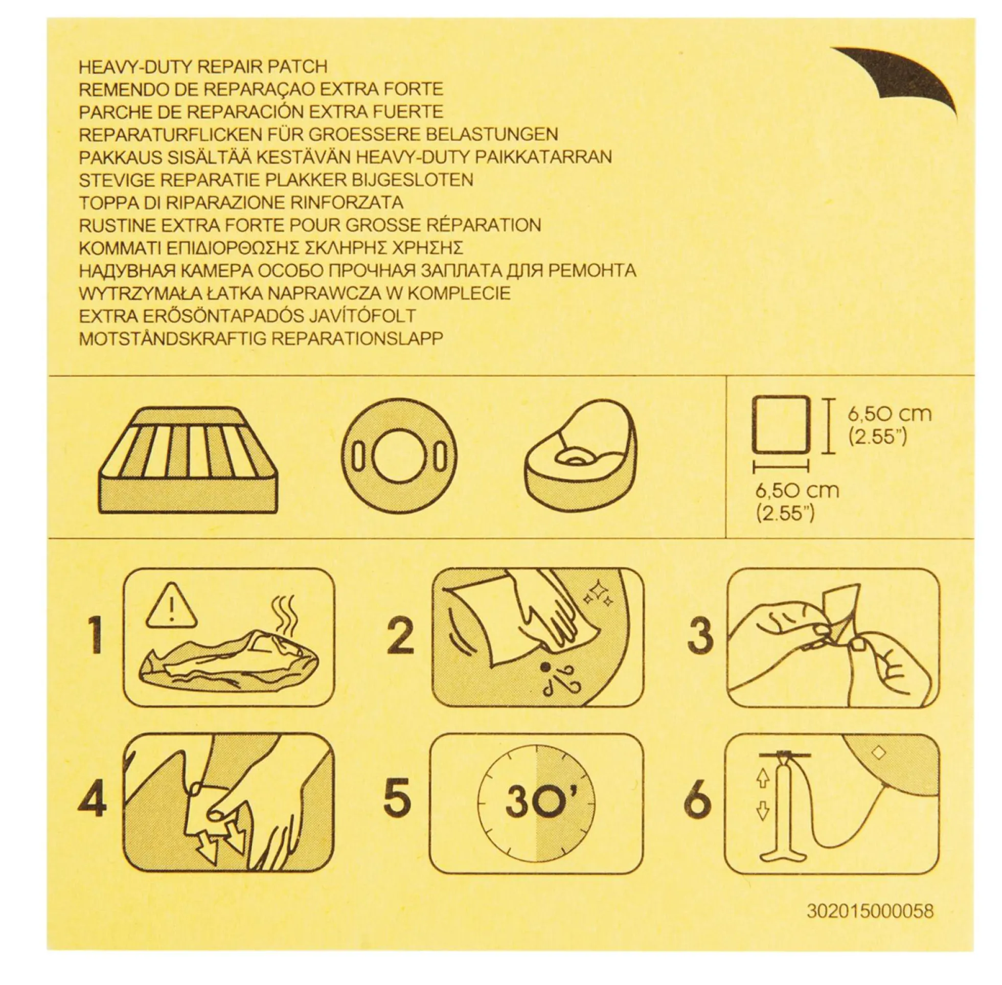 Reparationslapper til pool 6,5x6,5cm