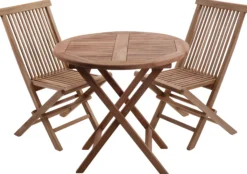 Rundt havebord teaktræ ø80cm
