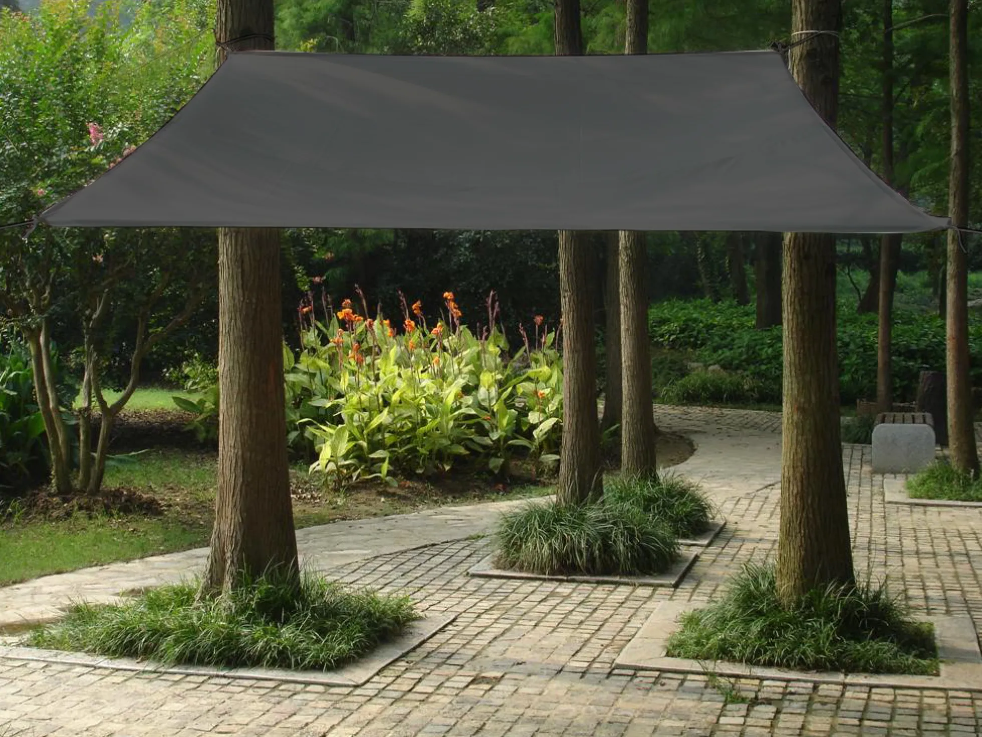 Solsejl antracitgrå LUX 2x4m