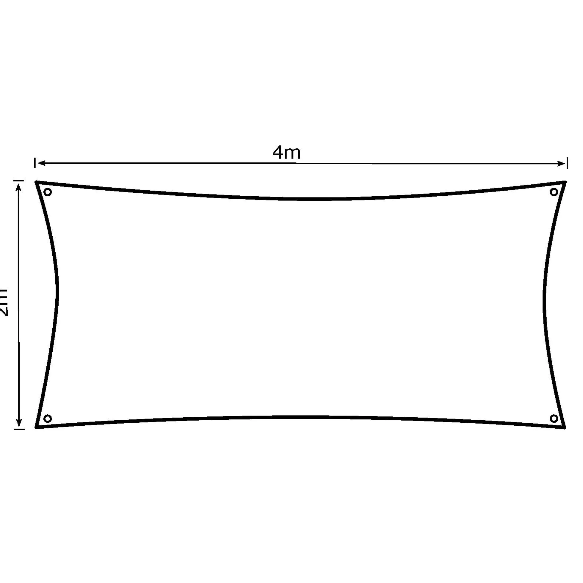 Solsejl antracitgrå LUX 2x4m