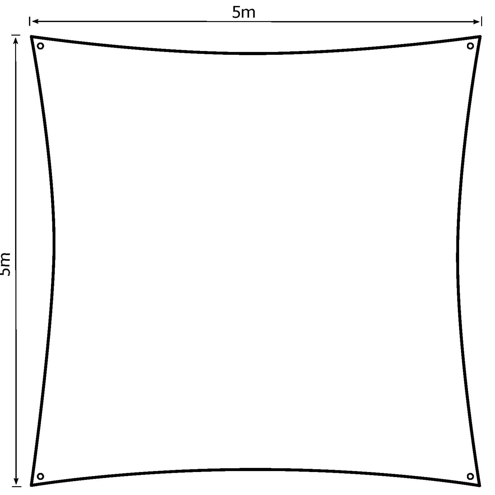 Solsejl antracitgrå PRO 5x5m