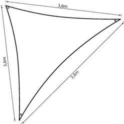 Solsejl antracitgrå PRO 3,6x3,6x3,6m