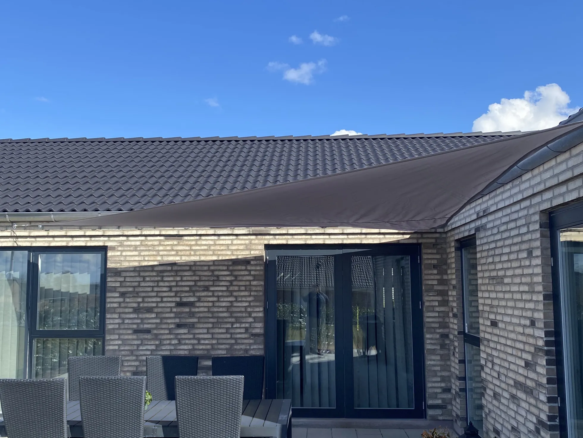 Solsejl antracitgrå PRO 5x5x7,1m