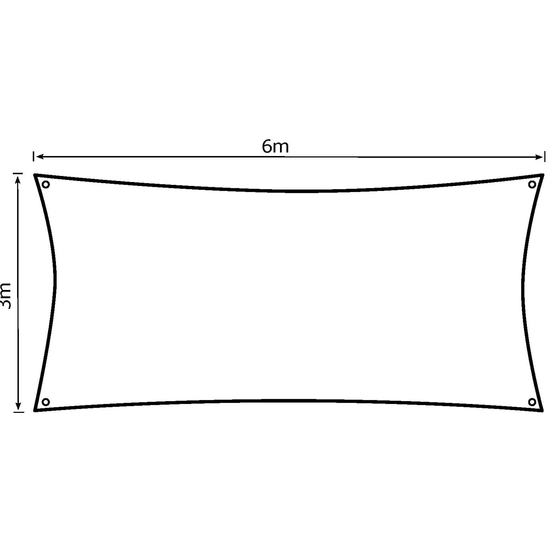 Solsejl creme PRO 3x6m