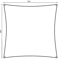 Solsejl creme PRO 5x5m